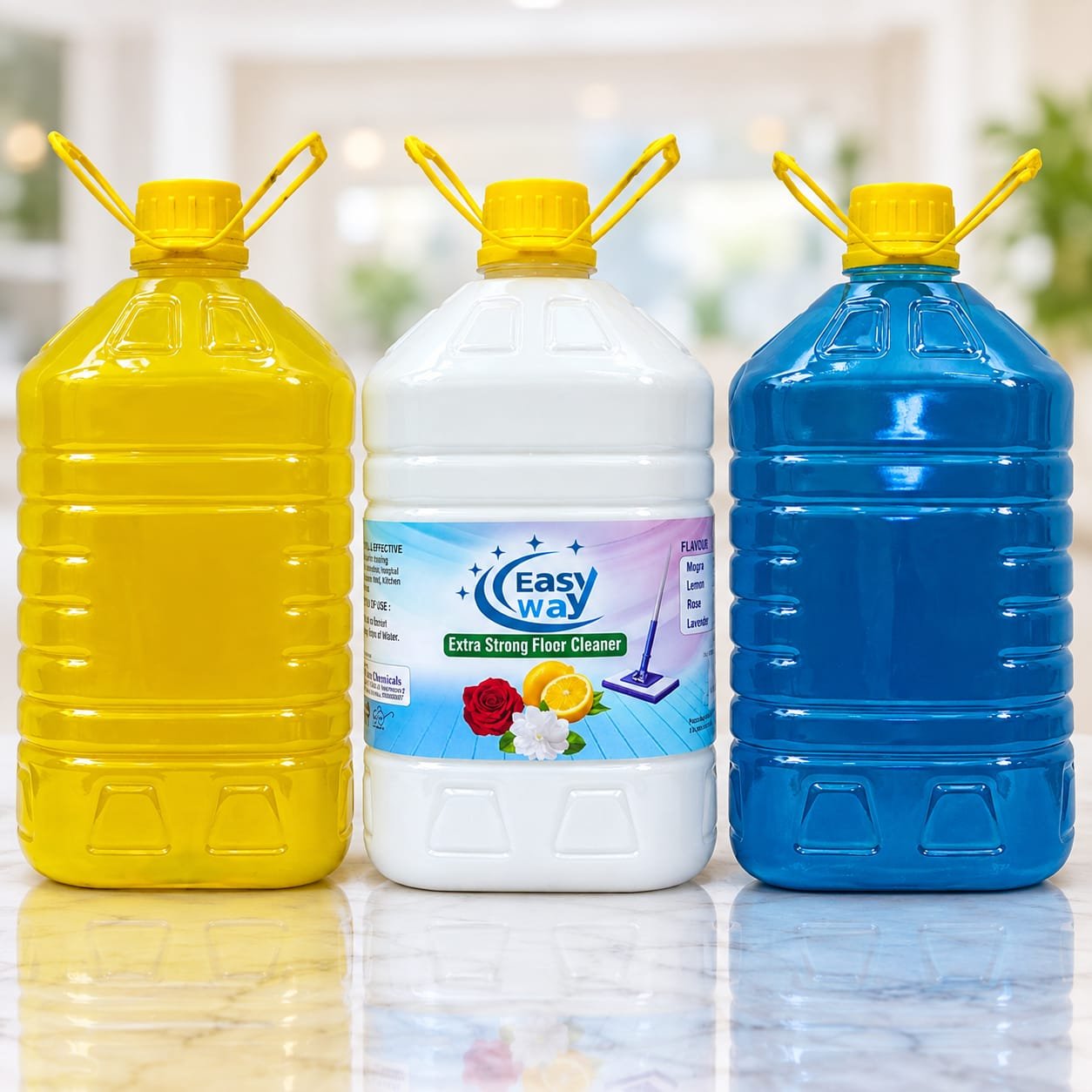 Dishwashm, White Floor Cleaner and Liquide Detergent